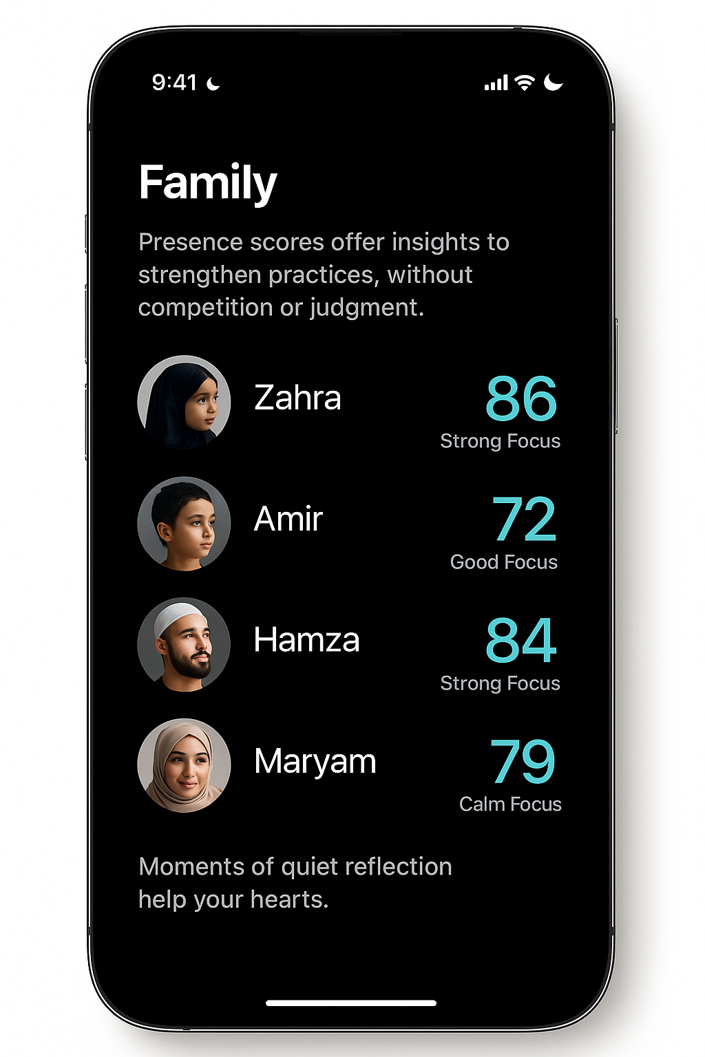 Family and group view for shared encouragement